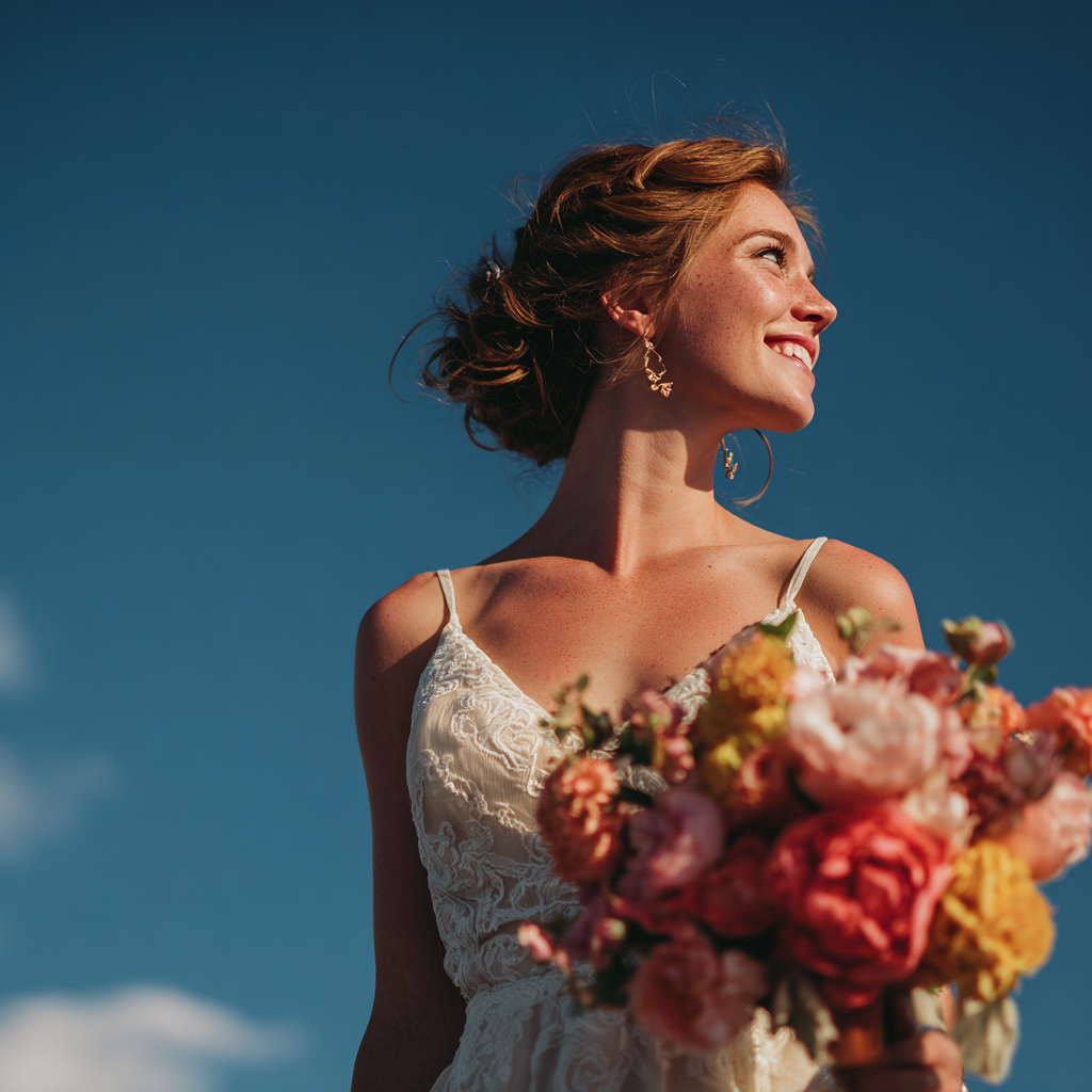Relaxed bride enjoying her stress-free wedding day